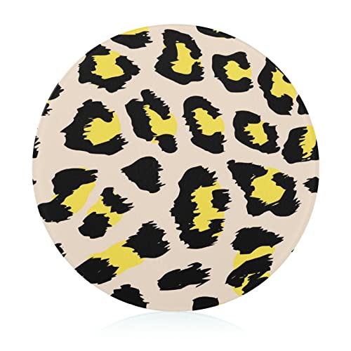Planche à hacher de cuisine léopard jaune 20 cm pour couper sans taches - 2