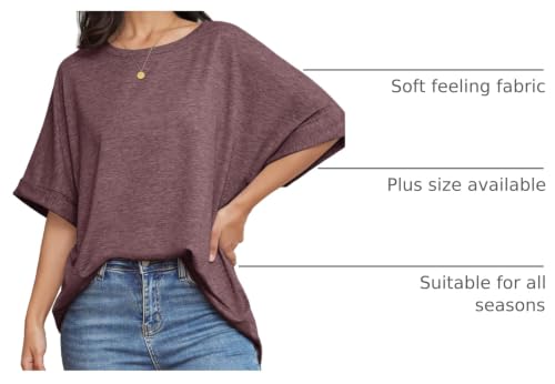 Image of ATHMILE Womens Oversized T Shirts Summer Tops Spring Casual Loose Fit Workout Short Sleeve 2026 Beach Vacation