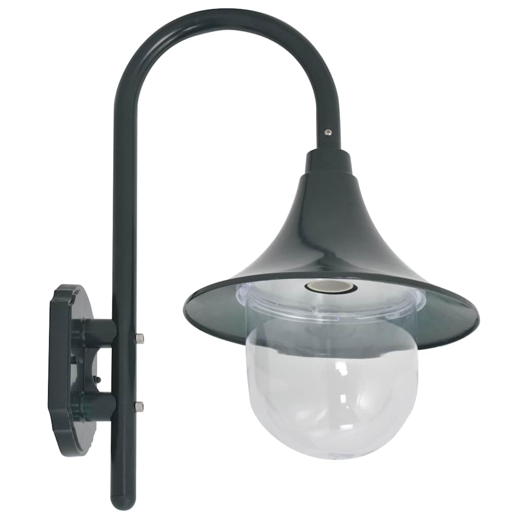 Latarnia ścienna ogrodowa aluminiowa ciemnozielona E27 42 cm