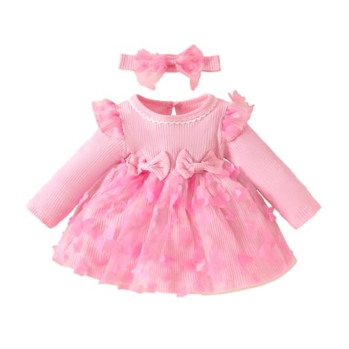 Eqenkely Baby Mädchen Kleid Langarm Neugeborene Babykleidung...