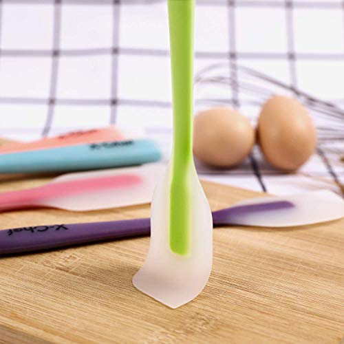 X-Chef Silicone Spatulas, Heat Resistant Rubber Spatulas For Nonstick Cooking Baking, 5 Silicone Scrapers With Stainless Steel Core, 3 Large And 2 Small, 446°F #TOP3
