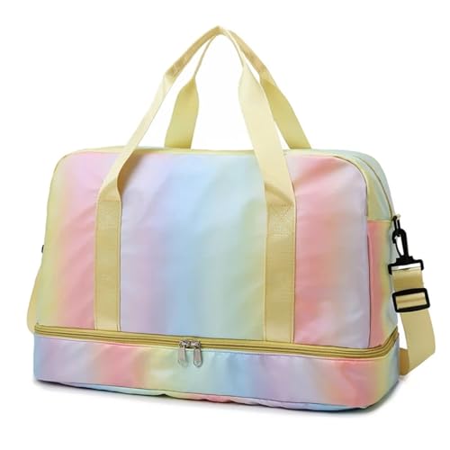 Sac de voyage jaune pour fitness et sac à bandoulière étanche avec poche chaussures