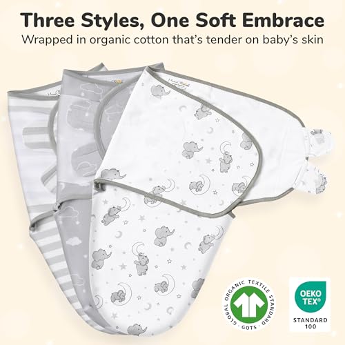 Image of Mama Cheetah Baby Swaddle Sack, Organic Swaddle Blanket, Newborn Swaddling Sleep Sacks, Adjustable Infant Swaddle Wrap, Easy Swaddles for Boy Girl 0-3 Month, Baby Essentials, Nursery Swaddling, 3-Pack