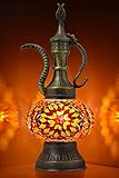 MOZAIST Turkish Pitcher Lamp, Mosaic Teapot Table Lamp, Antique Bohemian Decorative Glass Moroccan...