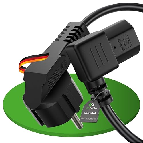 conecto cable de alimentación, enchufe de contacto de protección 90° a enchufe C13 IEC 90°, cable de dispositivo frío, cable de alimentación Euro para electrodomésticos, 2,00 m, negro