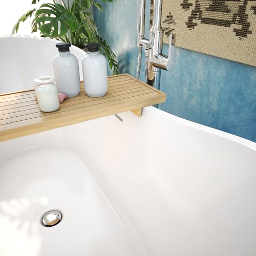 Image of DreamLine BTNL5928FFXXC Nile 59 inch Free Standing Acrylic Soaking Tub with Center Drain and Overflow - White /Chrome