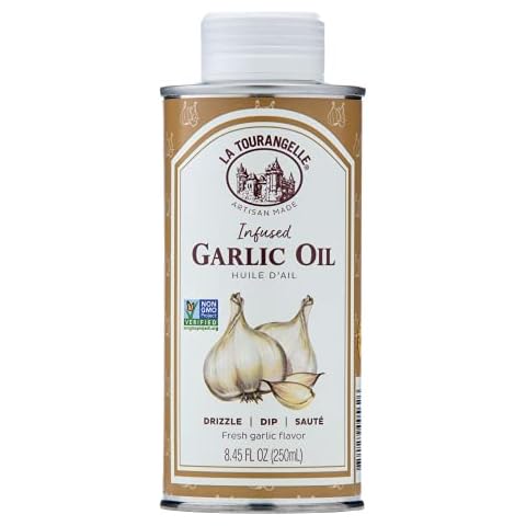 La Tourangelle, Garlic Oil, High Oleic Oil for Cooking Pastas, Salad Dressings, Drizzle on Popcorn, Irresistible Aroma and Flavor, 8.45 fl oz Cover