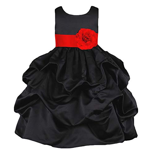 Pink Promise Black Wedding Flower Girl Special Occasion Pick Up Formal Dress with Bow2