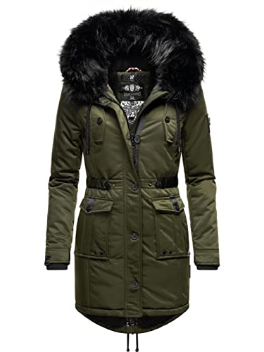 Navahoo Luluna Prc Women's Winter Coat Winter Parka with Removable Faux Fur XS - XXL, olive, XS