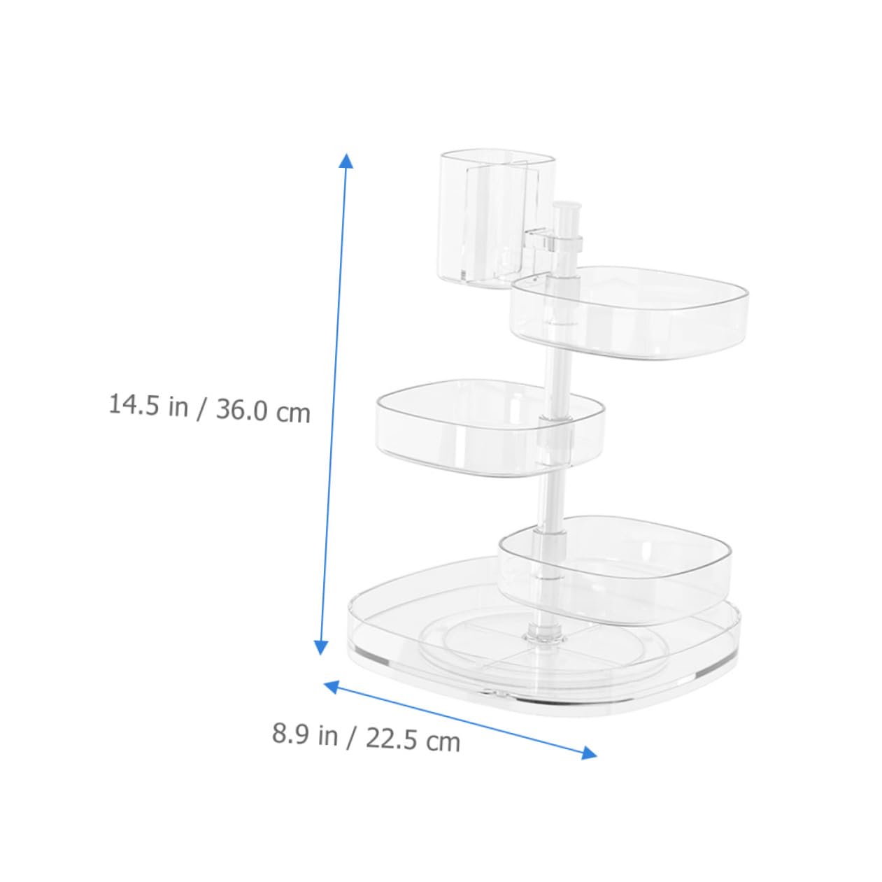 Organisateur Maquillage Rotatif Boîte Rangement Transparent Pour Emulsion Cosmétiques Soins Visage Accessoire Salle de Bain Bureau