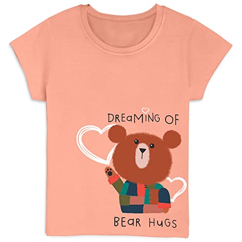 Image of Kidsville Printed Regular Fit White Cotton Girl's T-Shirt