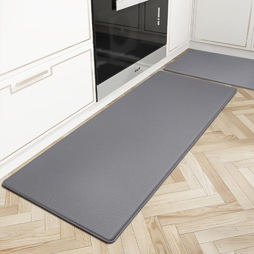 Artnice Kitchen Mats for Floor 2PCS, 0.4inch Stylish Anti Fatigue Mat, Non-Slip Standing Desk Mat, Waterproof Kitchen Rugs Set for Kitchen Floor, Office, Sink, Laundry 17.3