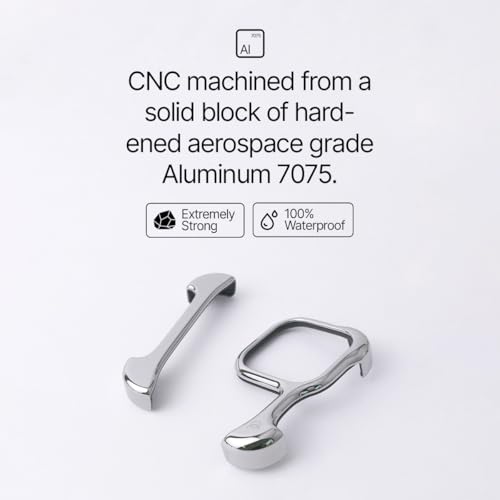 Image of Arc Pulse Compatible with iPhone 16 Pro Max Phone Case (2024), Minimalist Protective Shock Absorption Aerospace Grade Aluminum Shells + Elastomer Inlays Easy Fit 6.9 inch (Aluminum Polished Silver)