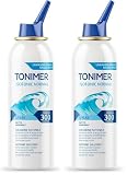 Tonimer Isotonic 300 Normal - 100 ml - Soluzione Isotonica Sterile di Acqua di Mare - Rimuove e Fluidifica il Muco - Indicata per Adulti - Senza Conservanti (Confezione da 2)