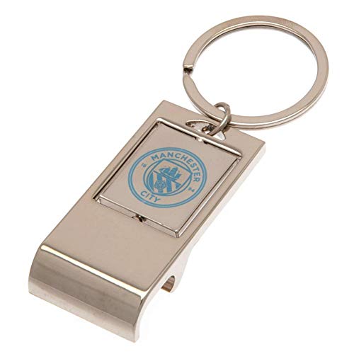 Image of Official MANCHESTER CITY FC chrome bottle opener keyring
