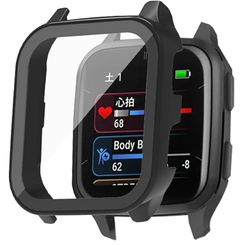 FINON for GARMIN Venu Sq 2 �p �P�[�X/Venu Sq 2 Music �p �P�[�X �K���X�t�B������̌^ �y�� �ȈՒE�� �V���v�� (�u���b�N)