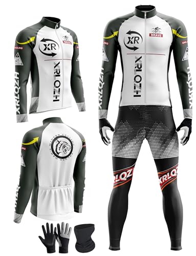 Imagen de XRLQZH Maillot Ciclismo Hombre Invierno Ropa Bicicleta+ Culottes Bici 9D Gel Equipos Conjunto Ciclismo Manténgase abrigado Traje de Ropa de Bicicleta de Montaña MTB Ciclista
