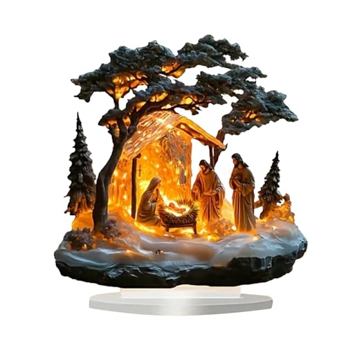 Moderne Weihnachtskrippe aus Acryl, Weihnachtskrippe aus Acryl, 2D...