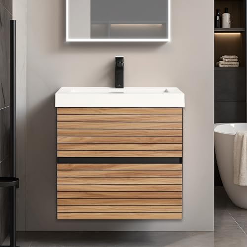 Blossom 24 Inch Bathroom Vanity with Sink, All Wood Wall
