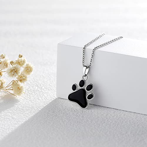 Paw Print Necklace 925 Sterling Silver Cat Dog Animal Pendant Necklace Dog Memorial Jewelry Gifts For Women Girls #TOP1