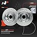 A-Premium 11.81 inch (299.9mm) Rear Drilled and Slotted Disc Brake Rotors + Ceramic Pads Kit Compatible with Select Audi Models - A4, Q5, A5, A4 allroad, A4 Quattro, A5 Quattro, allroad, 6-PC Set