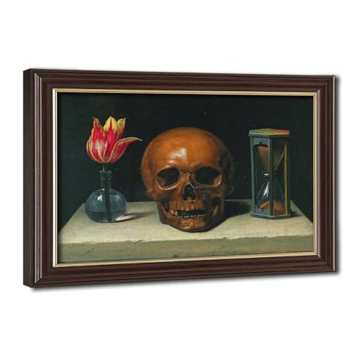 Impression sur toile Vanitas 1671 Philippe de Champaigne cadre suspendu de luxe