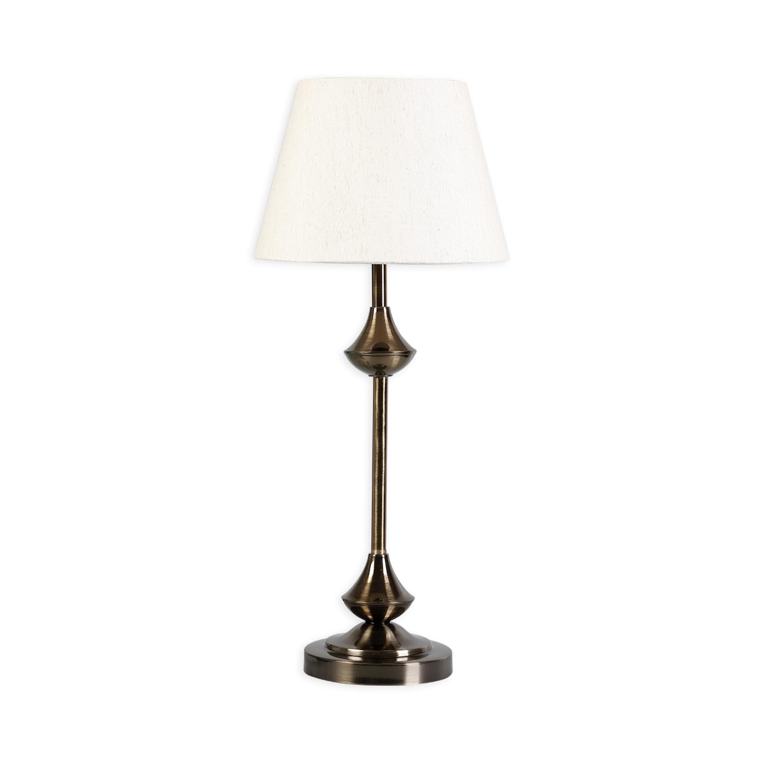 Havells Harriet Table Lamp | White Fabric Shade | Antique Brass Finish | Decorative Table Lamp | Bedroom, Living Room & Lounge | E27 Holder| Pack of 1-image-13