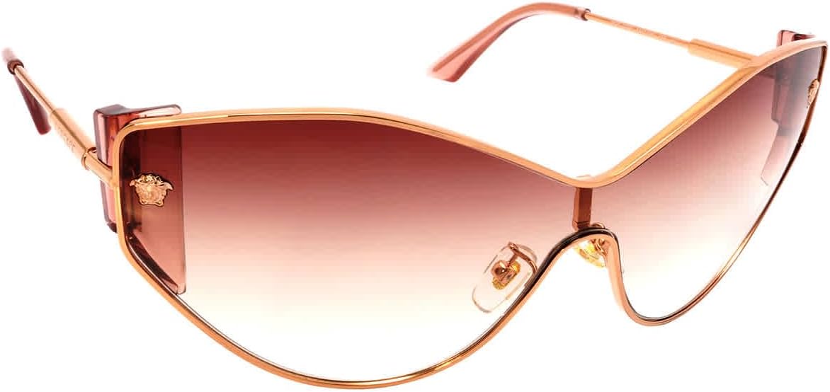 Versace Clear Gradient Orange Gradient Brown Cat Eye Ladies Sunglasses VE2239 14120P 47