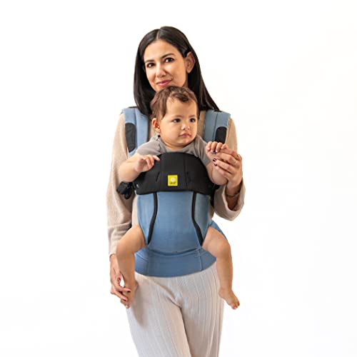 Image of LÍLLÉbaby Complete All Seasons Ergonomic 6-in-1 Baby Carrier Newborn to Toddler - with Lumbar Support - for Children 7-45 Pounds - 360 Degree Baby Wearing - Inward & Outward Facing - Tiled Bluestone