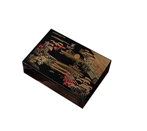 ZQW Vintage Schmuck Aufbewahrungsbox, Japanische Lackwaren Cover