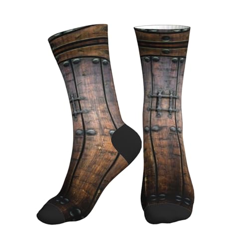 Calcetines de compresión de puerta de madera rústica para mujeres y hombres, para correr, ciclismo, uso diario, 2 Negro-2, Altoa única