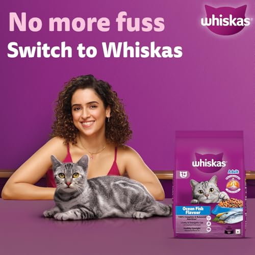 Image of Whiskas Adult (1+ Years) Dry Cat Food, Ocean Fish Flavour, 200g, Contains 41 Essential Nutrients, Complete & Balanced Nutrition for Adult Cats