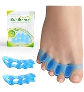 Bukihome Toe Separators, 4 Pair Soft Gel Toe Spacers to Correct Bunions, Toe Stretcher for Therap...