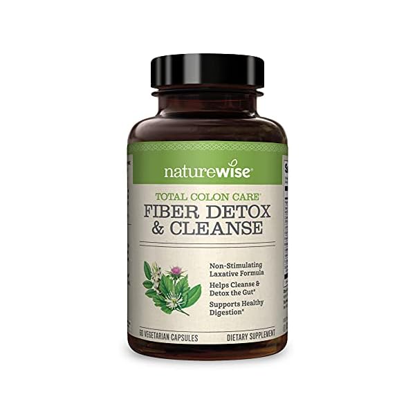 NatureWise Total Colon Care Fiber Cleanse with Herbal Laxatives, Prebiotics, & Digestive Enzymes for Healthy Elimination…