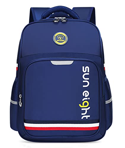 Tiowo Enfants École Sac À Dos pour Filles et Garçons de Grande Capacité Voyage Sacs d'école Léger Étanche Cartable Solide Couleur Sac de montagne (Bleu,L) Cover