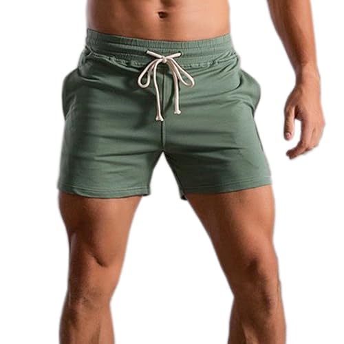Image of Men 5.5 /7 Inch Cotton Sweat Shorts Men Cotton Workout Short with Pockets