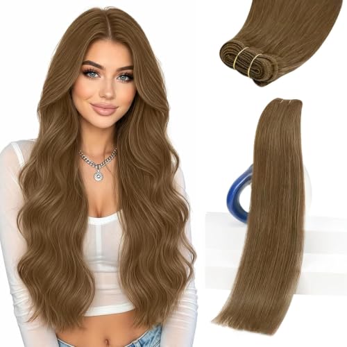 Sunny Hair Weft Hair Extensions Real Human Hair 18 Inch Light Brown