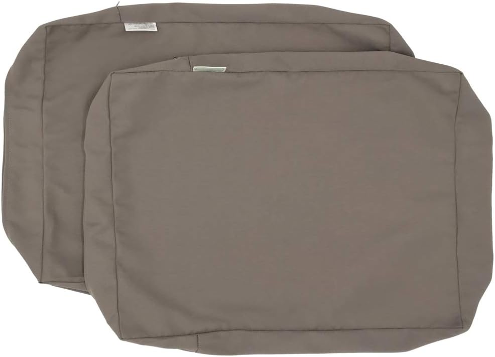 CozyLounge Timeless Taupe Outdoor Water Repellent Patio Chair Cushion Seat Pillow Covers (22"x14"x4" (2 Covers))