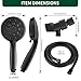 Matte Black Shower Head, 6 Spray Modes Handheld Showerhead, High Pressure Shower Head with 59 Inch Stainless Steel Hose and Adjustable Showerhead Holder