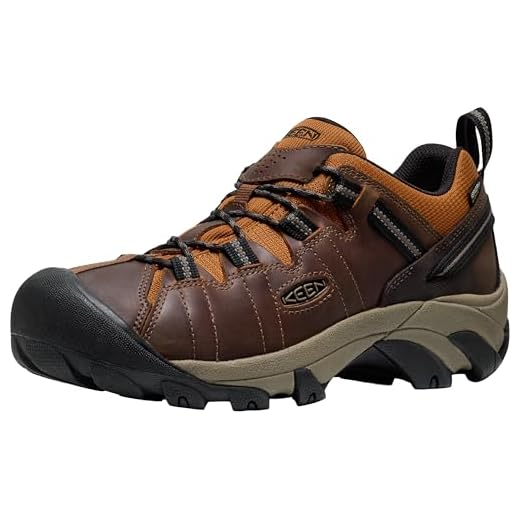 KEEN Men's Targhee 2 Low Height Waterproof Hiking Shoes, Bison/Roasted Pecan, 12 Wide