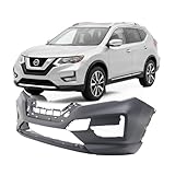 FitParts Compatible with Front Bumper Cover Fascia Nissan Rogue 2017 2018 2019 SL S SV Hybrid 17-19. New Primed Without Sensor Holes, With Fog Light Holes. NI1000316 620226FL0H