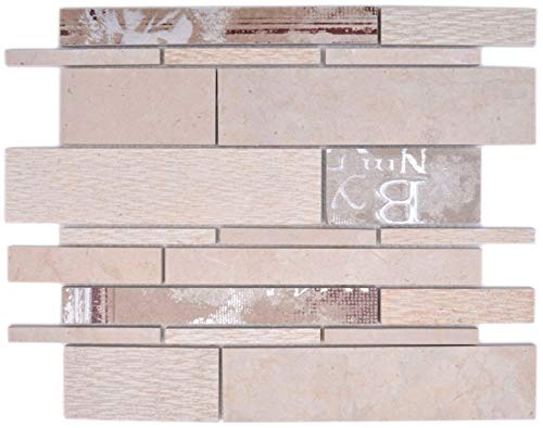 Carrelage mosaïque beige marbre et céramique pour une crédence de cuisine chaleureuse