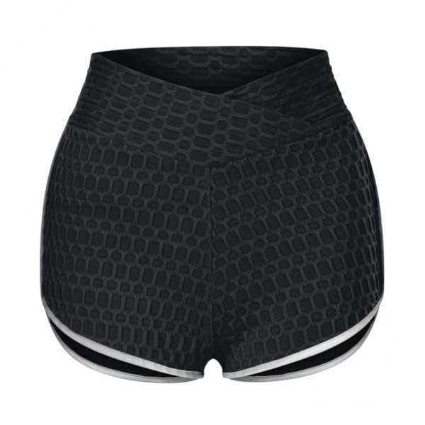 2xWomen High Waist Yoga Shorts Home Gym Sports Fitness Black XXL-image-36