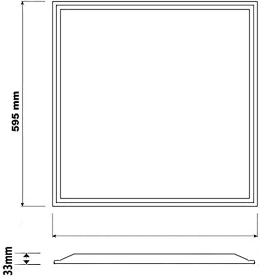 MUNDDY® - Pack de 11 Panel LED 60 x 60 cm, 50W, 6500 lumenes Reales certificados. Blanco Frio 6500K, 595 x 595 x 33 mm,Driver Incluido Envio Urgente Desde Madrid
