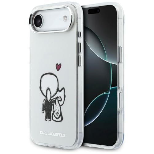 CG MOBILE Karl Lagerfeld Karl & Choupette Coque arrière compatible avec MagSafe pour iPhone Air (transparent)