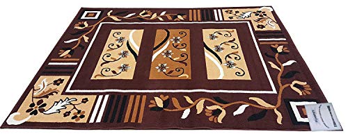 Image of TOP Design with Velvet Touch 90X145 CM(3X5 FEET) Brown Multi