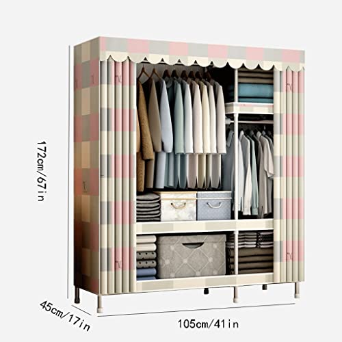 Armario guardarropa de 105x45x172cm para colgar ropa combinada 6