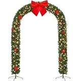 Karl home Christmas Artificial Tree Archway Decoration, Realistic PVC Holiday Tree Arch Frame for Outdoor Indoor Room Festival Party Wedding Garden, Arch Top