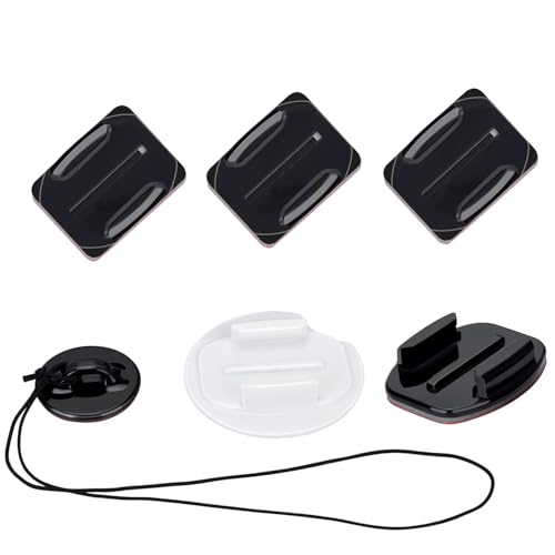 Suptig Adhesive Mount Kit 3M Sticky Curved Adhesive Mount Flat Adhesive Mount Compatible for Gopro Hero 13, hero 12, hero 11, Hero 10/9/8/7/6/5/4/Hero Session DJI osmo More Action Cameras