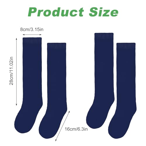 Lusofie 2 Pairs knee high socks for girls 8-12 Years Cotton School Uniform Socks Kids Boy Soft & Lightweight knee socks girls2